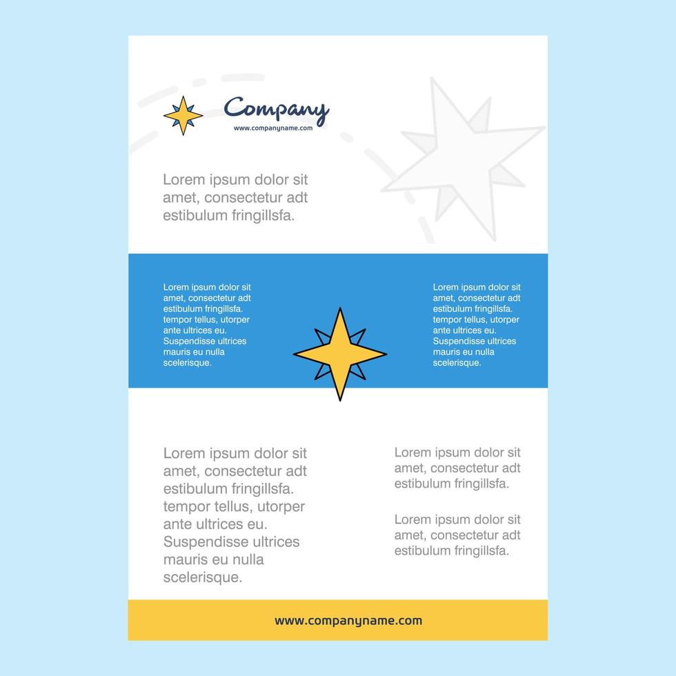 Template layout for Star comany profile annual report presentations leaflet Brochure Vector Background