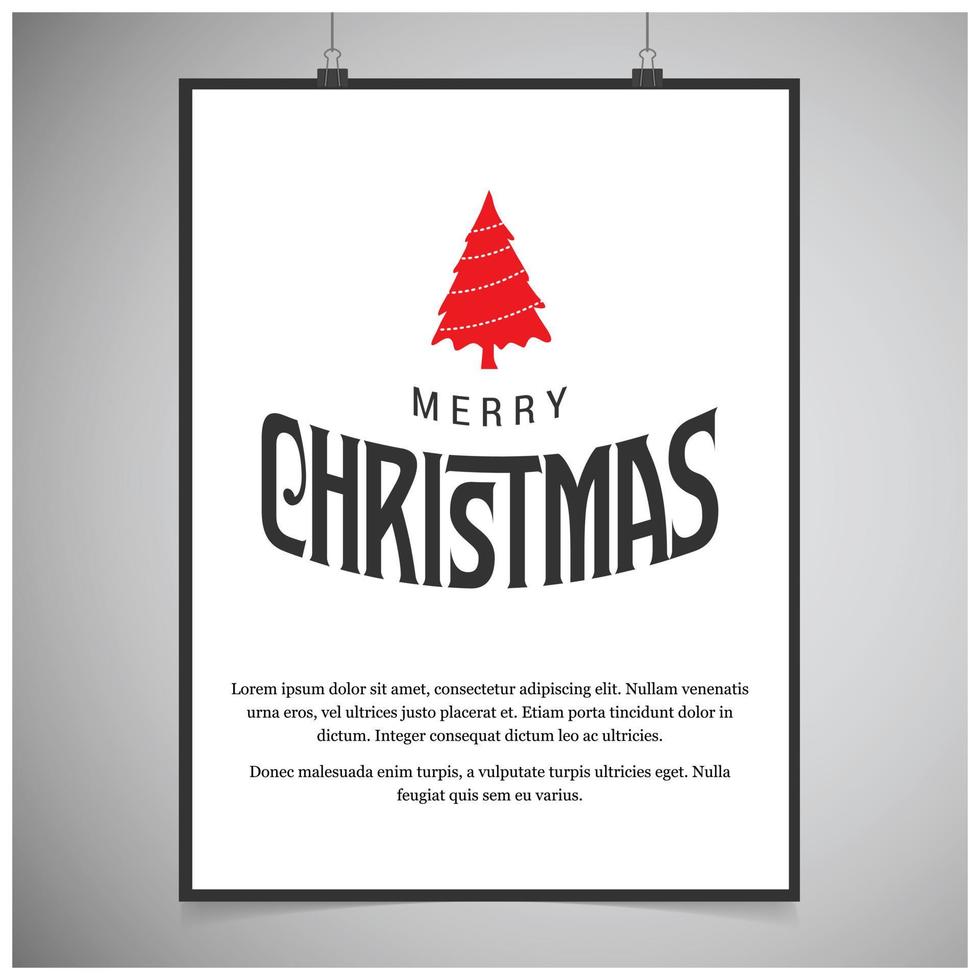 Christmas greetings card design with white background vector