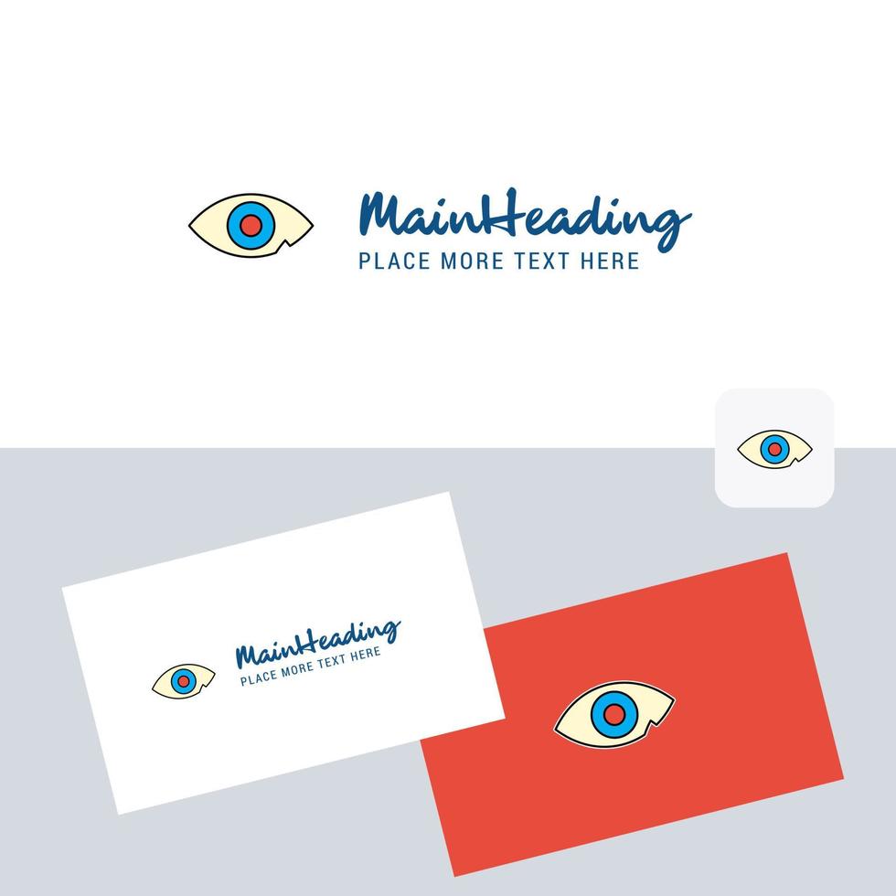Eye vector logotype with business card template Elegant corporate identity Vector
