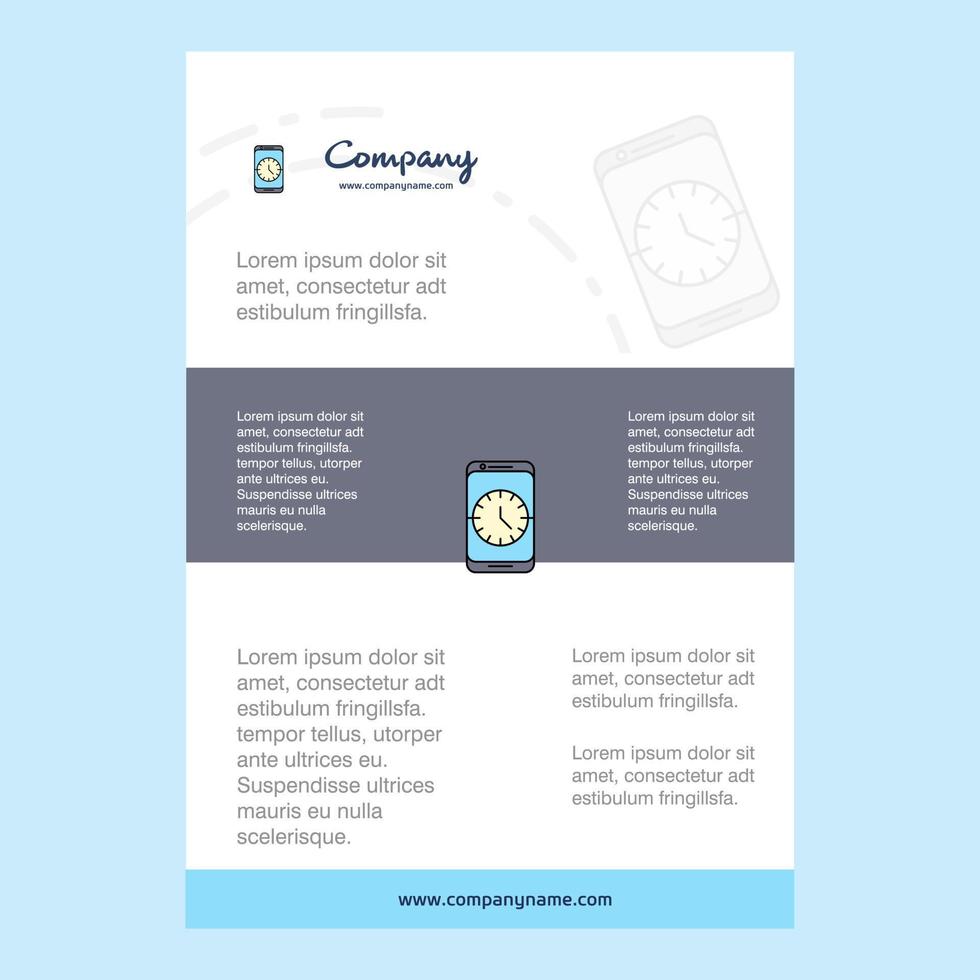 Template layout for Clock comany profile annual report presentations leaflet Brochure Vector Background