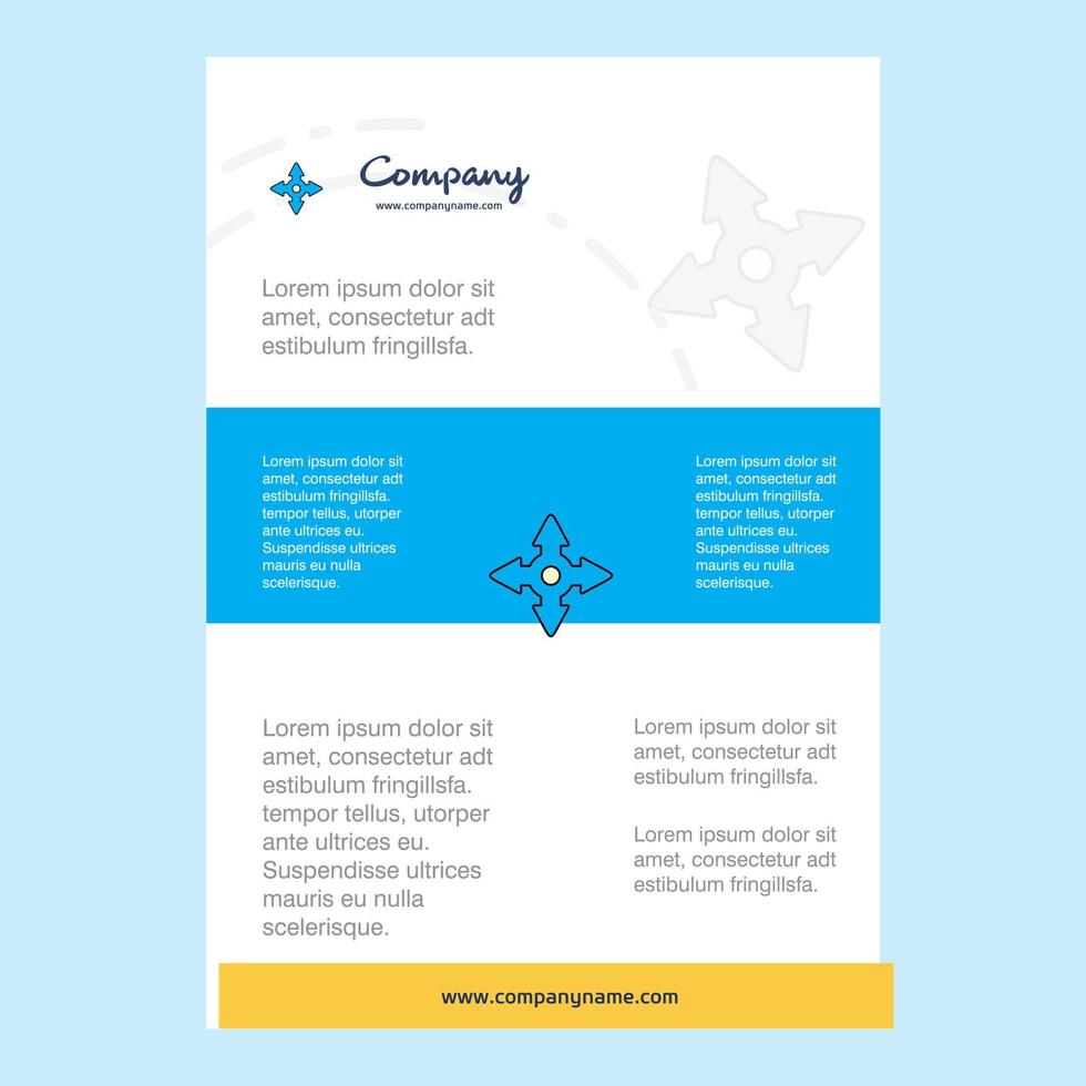 Template layout for Four way arrow comany profile annual report presentations leaflet Brochure Vector Background