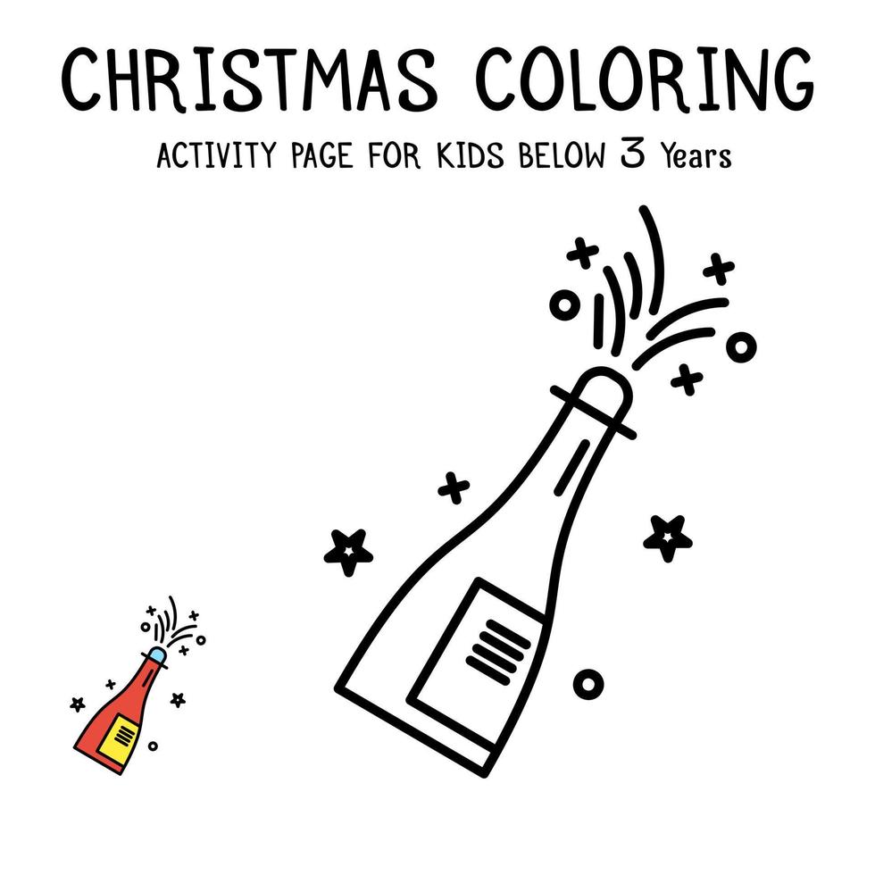 Christmas Coloring Actvity Book For Kids Below 3 Years vector