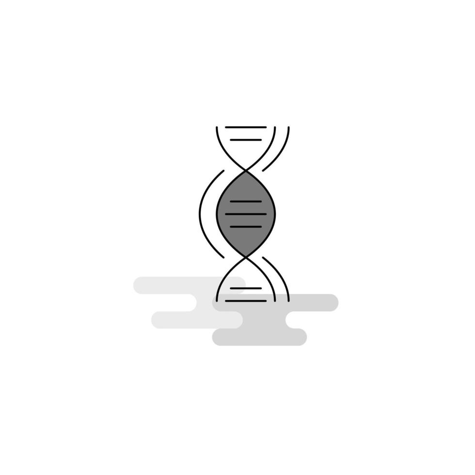 DNA Web Icon Flat Line Filled Gray Icon Vector