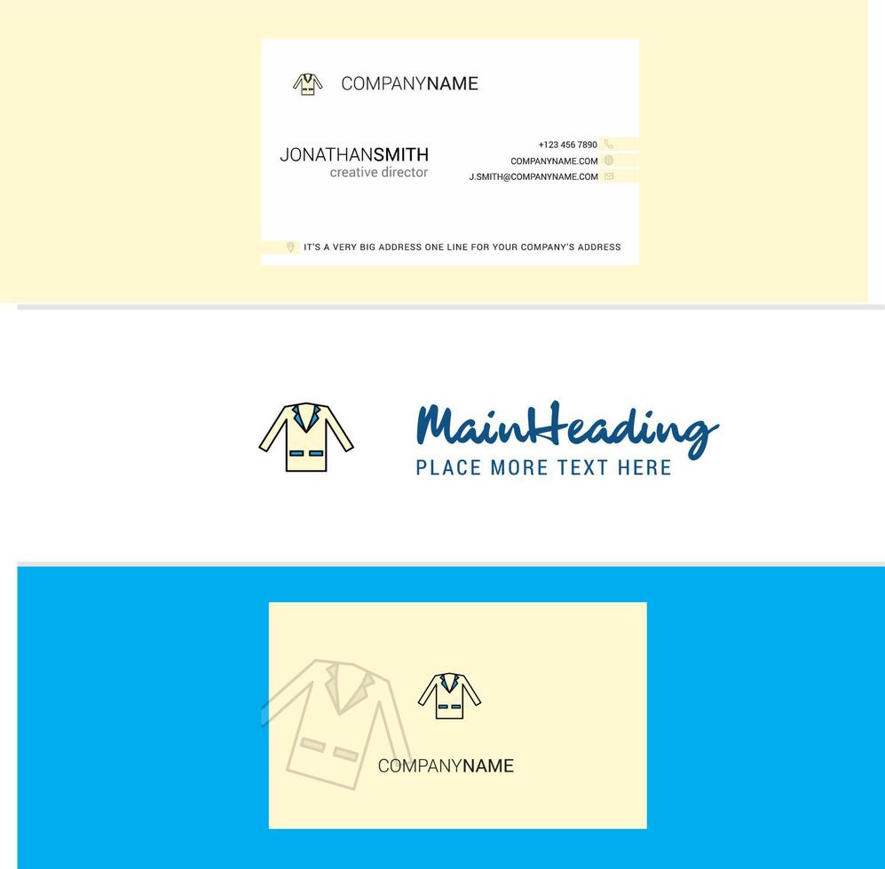 Beautiful coat Logo and business card vertical Design Vector