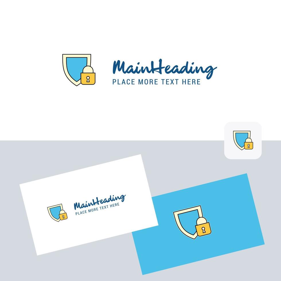 Protected vector logotype with business card template Elegant corporate identity Vector