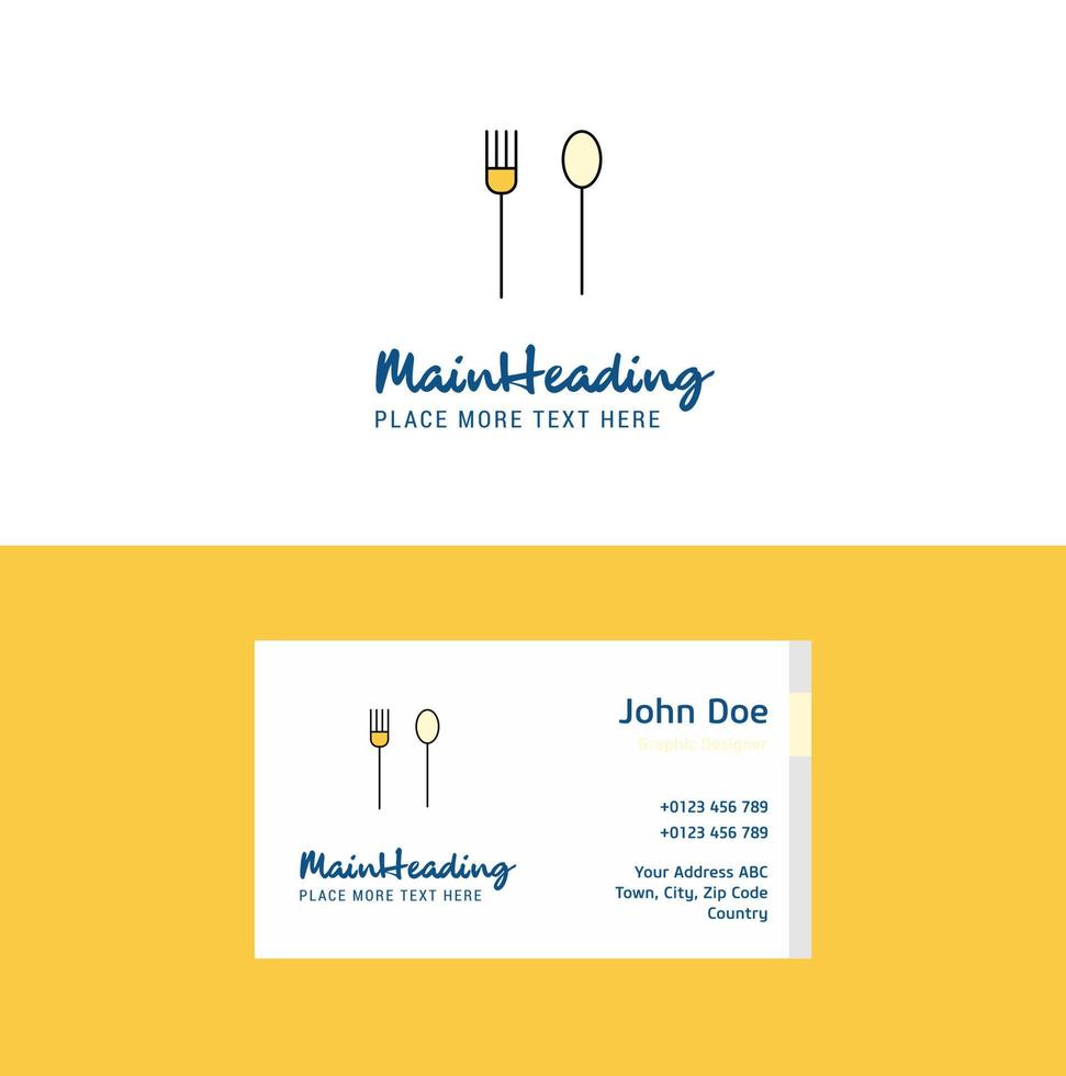 Flat Fork and spoon Logo and Visiting Card Template Busienss Concept Logo Design vector
