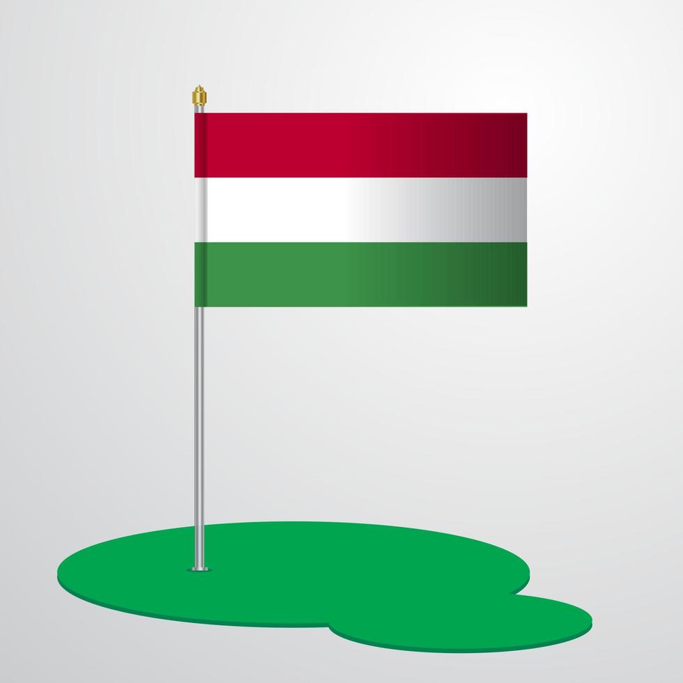 Hungary Flag Pole vector