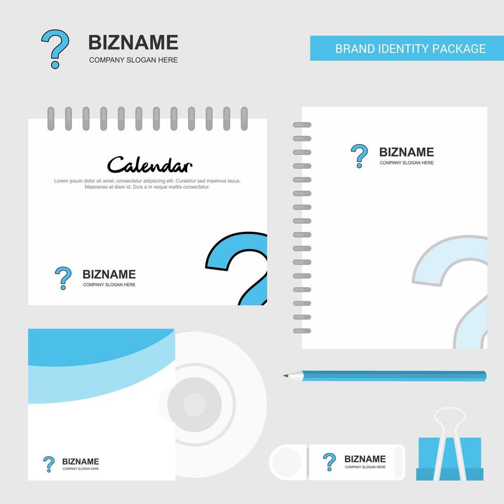 Question mark Logo Calendar Template CD Cover Diary and USB Brand Stationary Package Design Vector Template