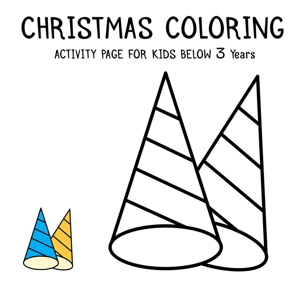 Libro de actividades navideñas para colorear para niños menores de 3 años vector