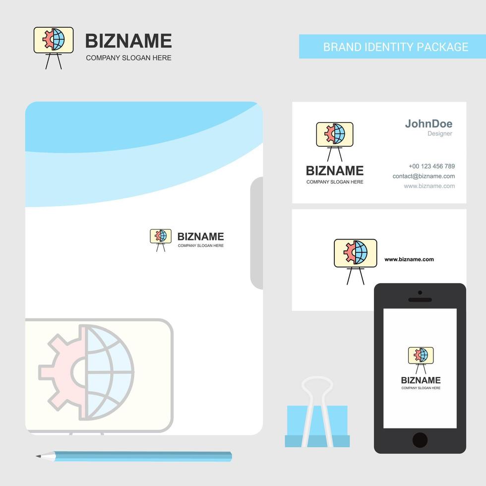 Presentation Business Logo File Cover Visiting Card and Mobile App Design Vector Illustration