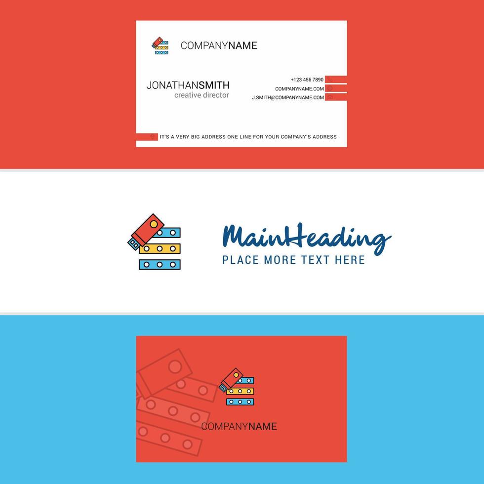 Beautiful Files copy Logo and business card vertical Design Vector