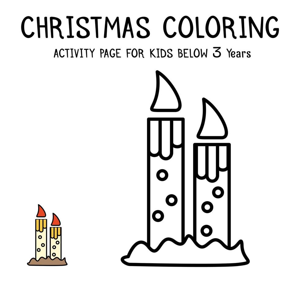 Libro de actividades navideñas para colorear para niños menores de 3 años vector