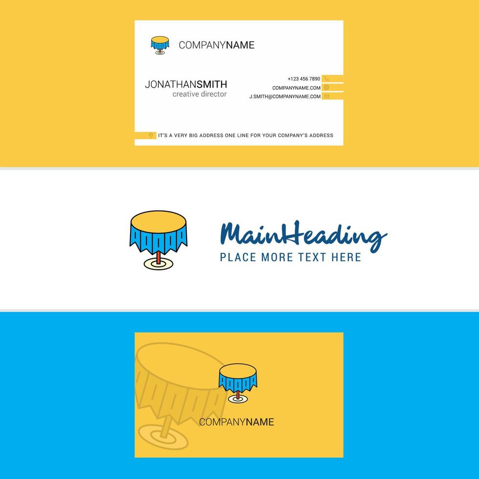 Beautiful Round table Logo and business card vertical Design Vector