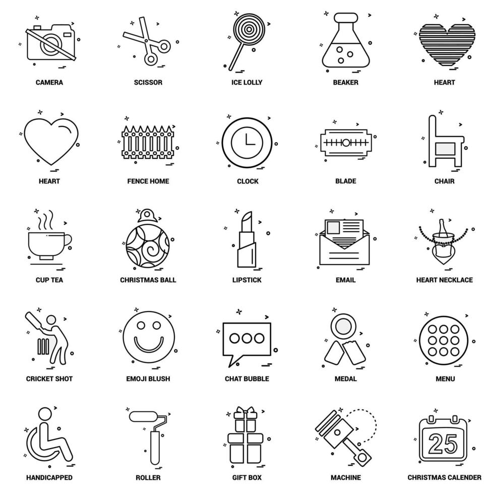 25 Business Concept Mix Line Icon set vector