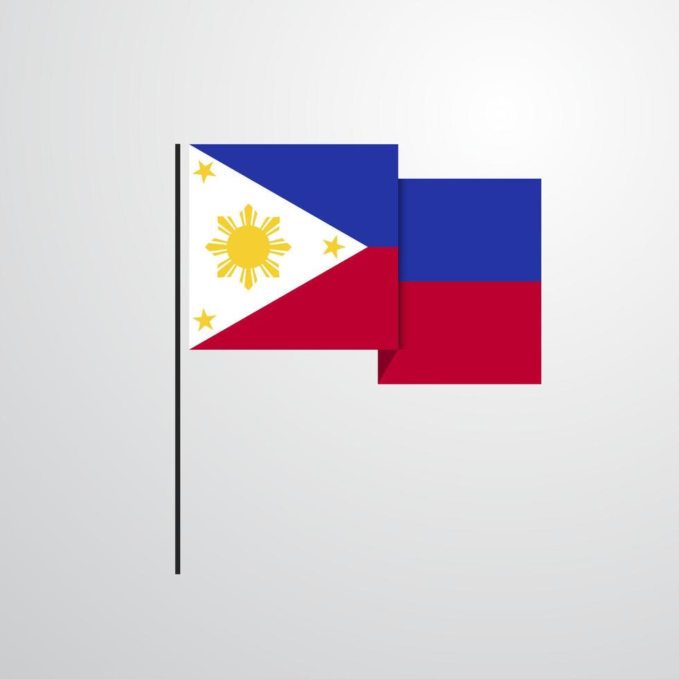 vector de diseño de bandera ondeante de filipinas