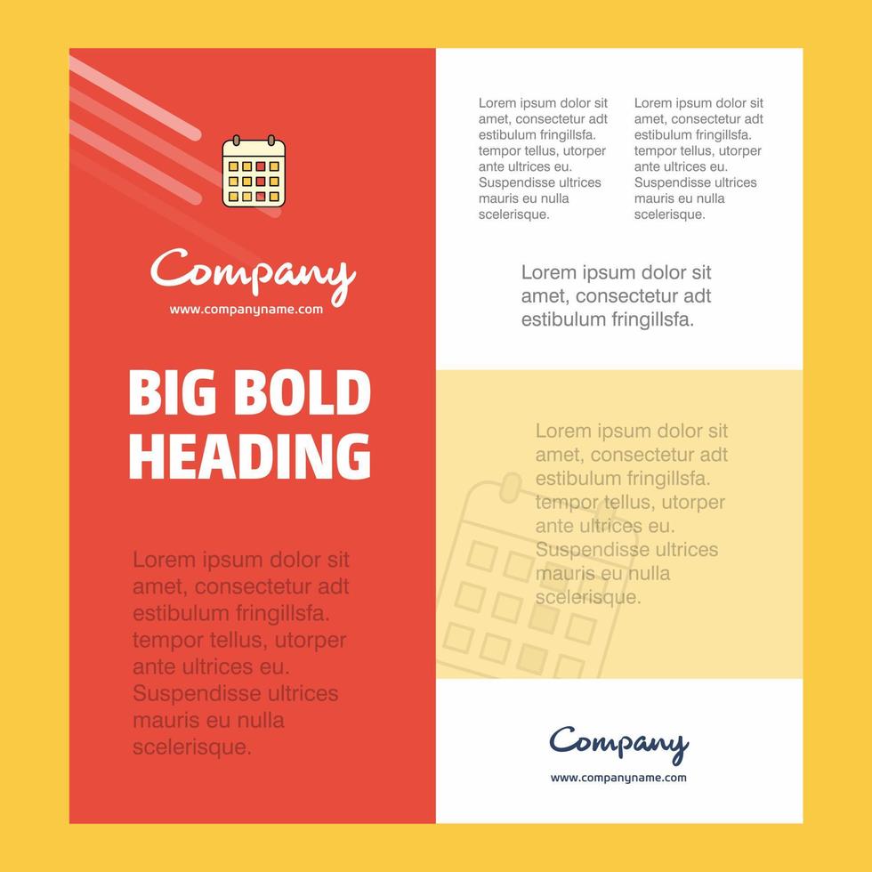 Calendar Business Company Poster Template with place for text and images vector background