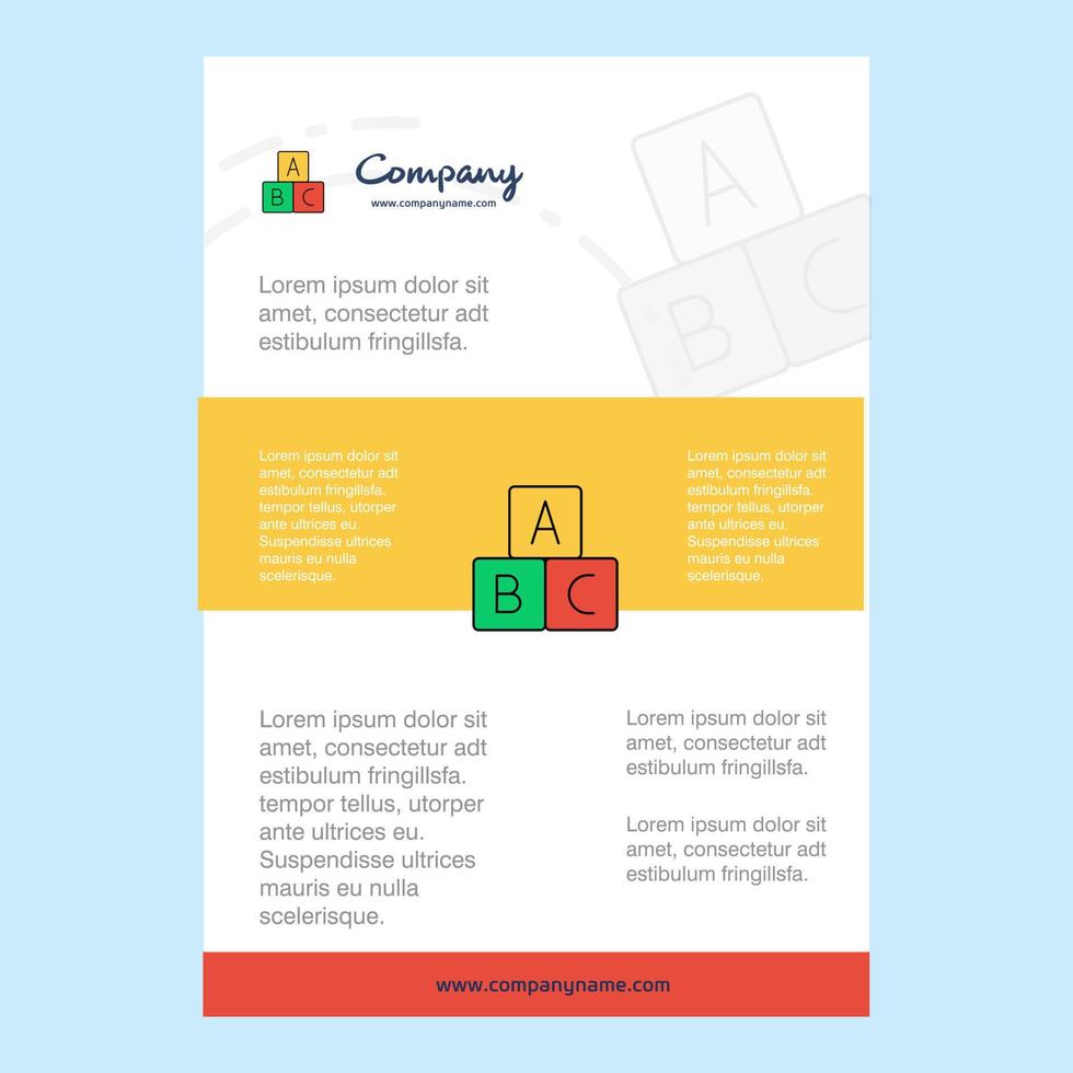 Template layout for Alphabets blocks comany profile annual report presentations leaflet Brochure Vector Background