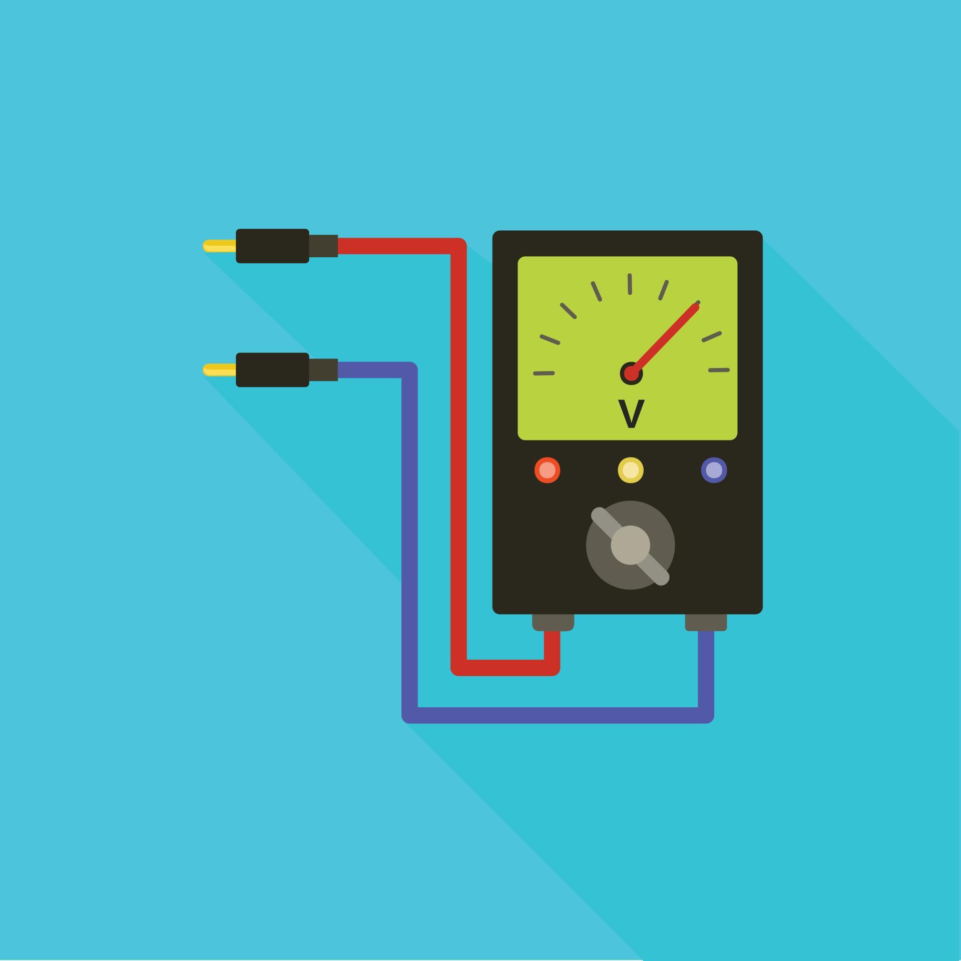 Volt meter icon, flat style 14191966 Vector Art at Vecteezy