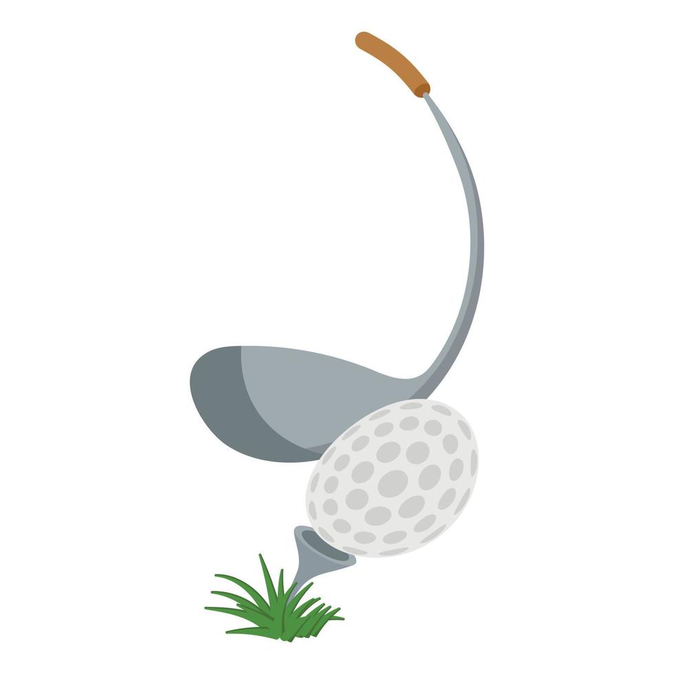 club de golf y una ilustración de pelota vector