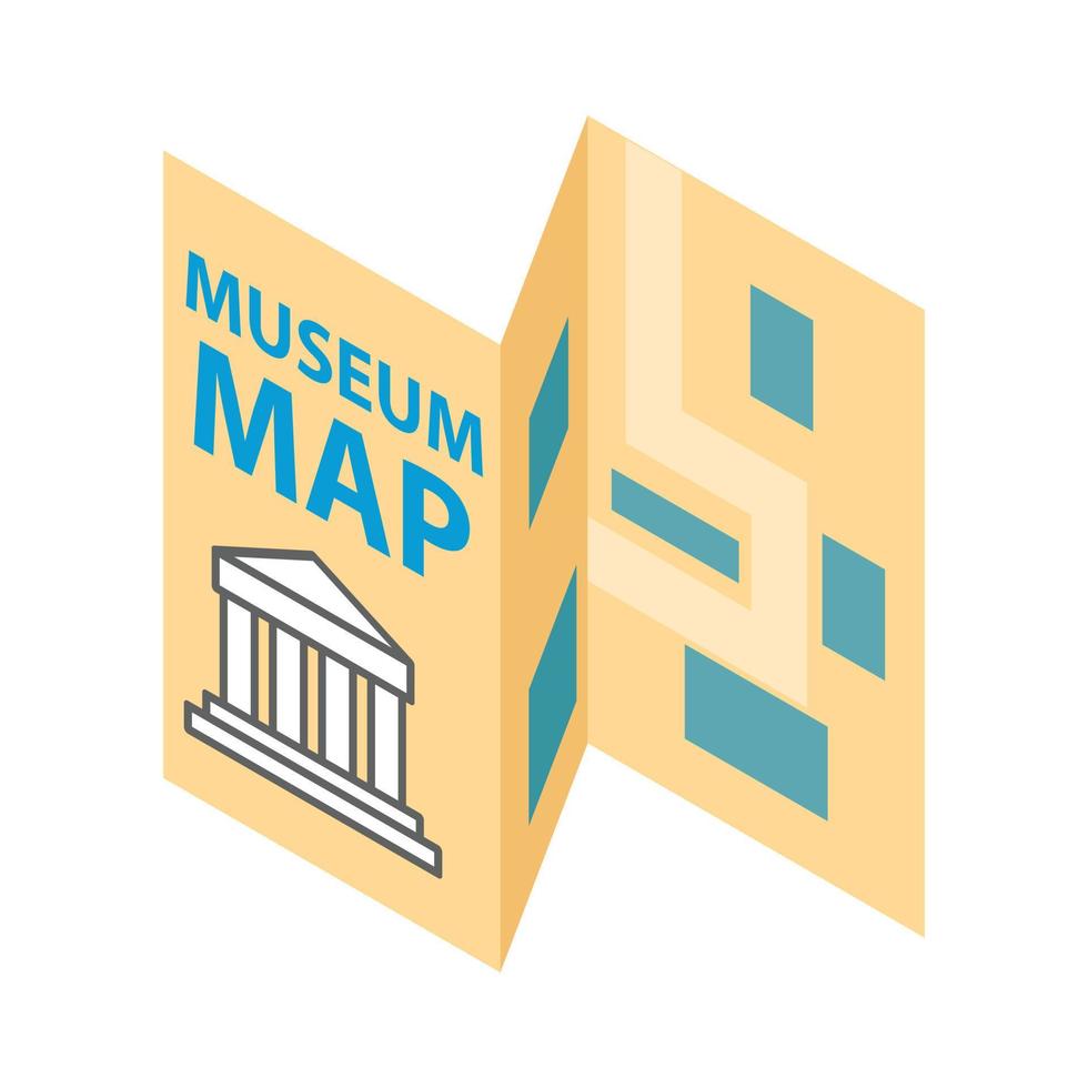 icono de mapa del museo, estilo 3d isométrico vector