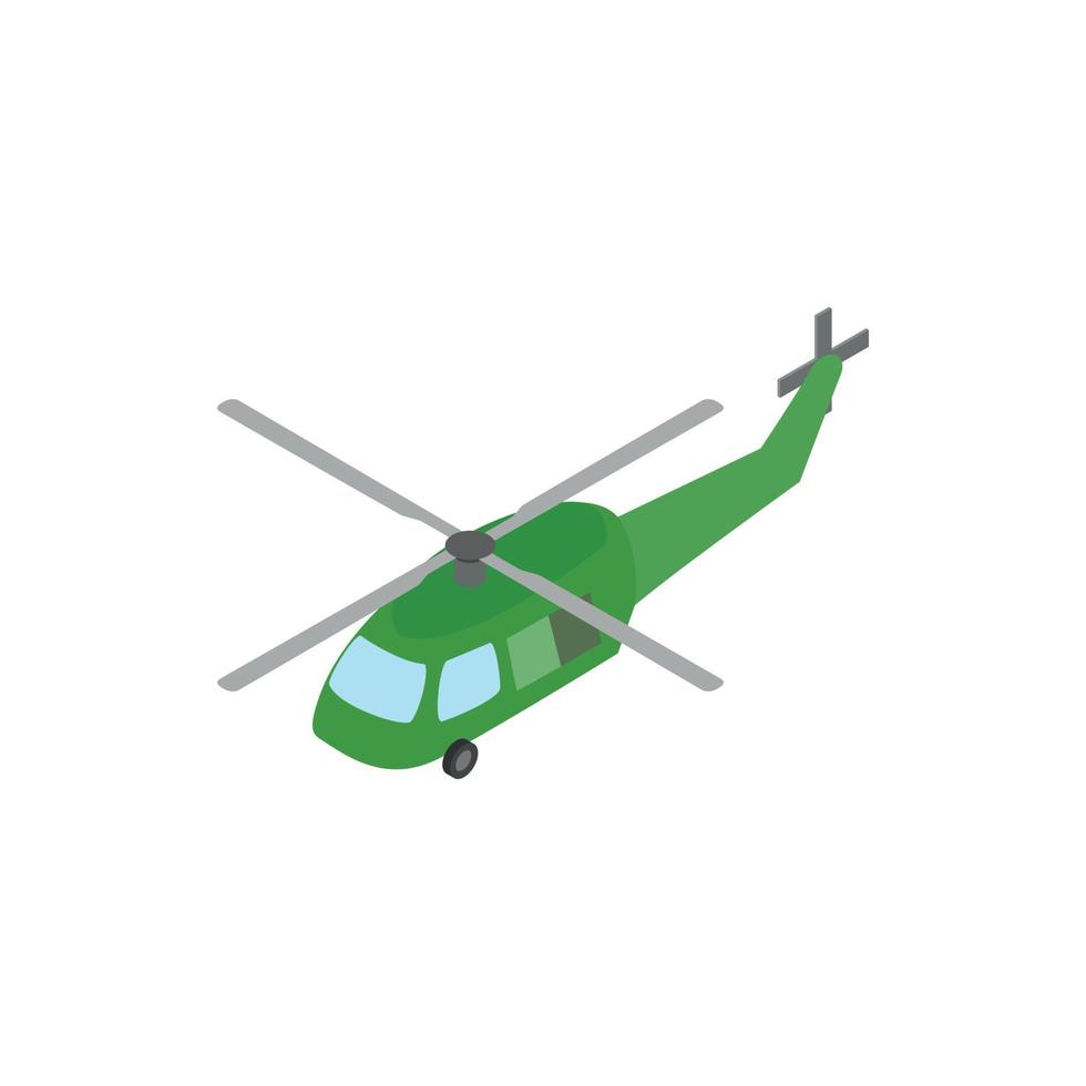 Military helicopter icon, isometric 3d style vector