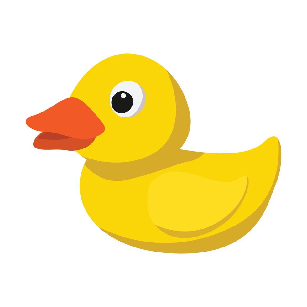 pato amarillo para icono de dibujos animados de baño vector