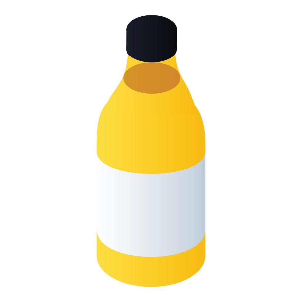 Yellow paint bottle icon, isometric style vector