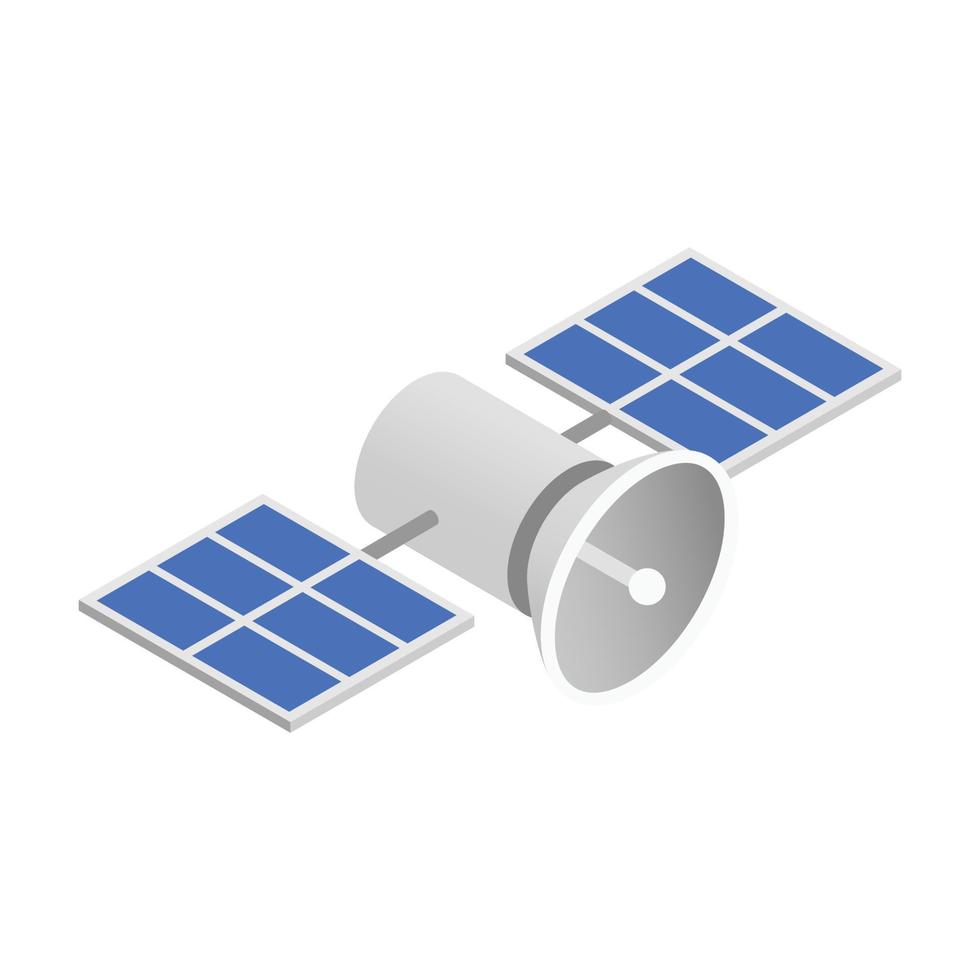 Satellites isometric 3d icon vector