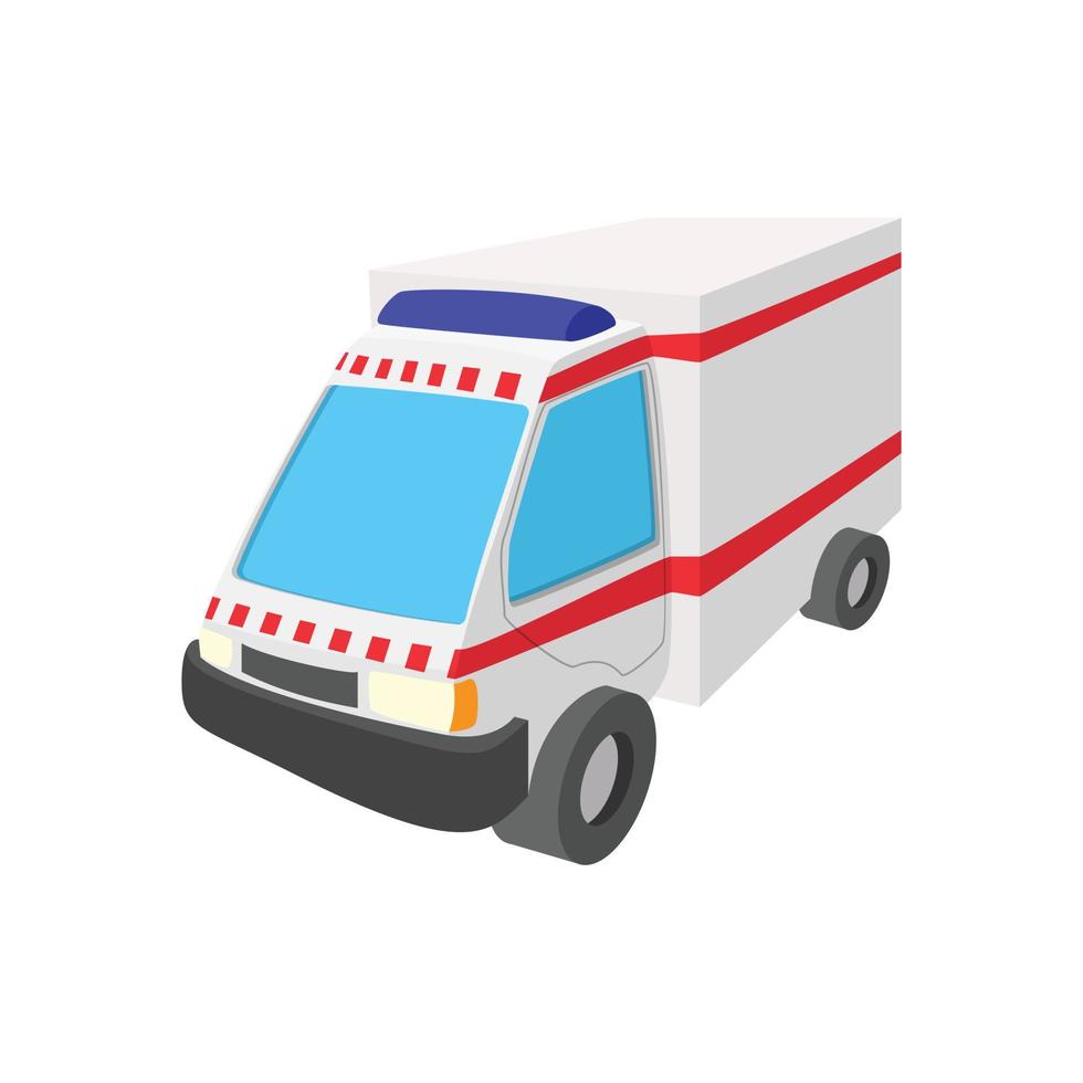 icono de dibujos animados de coche de ambulancia vector