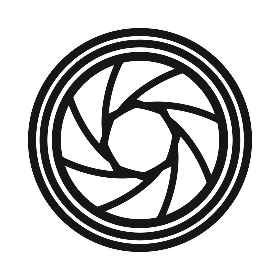 Camera shutter aperture icon, simple style vector