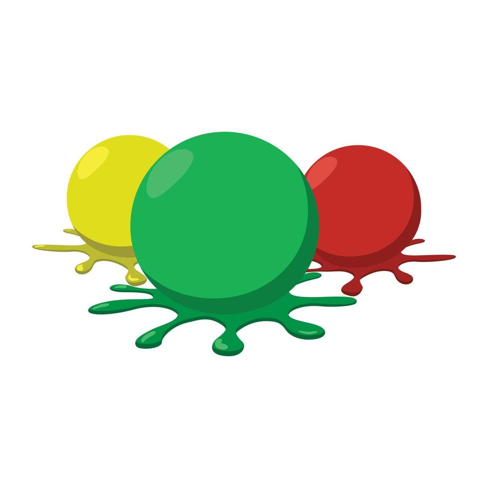 Paintball balls with splashes icon vector