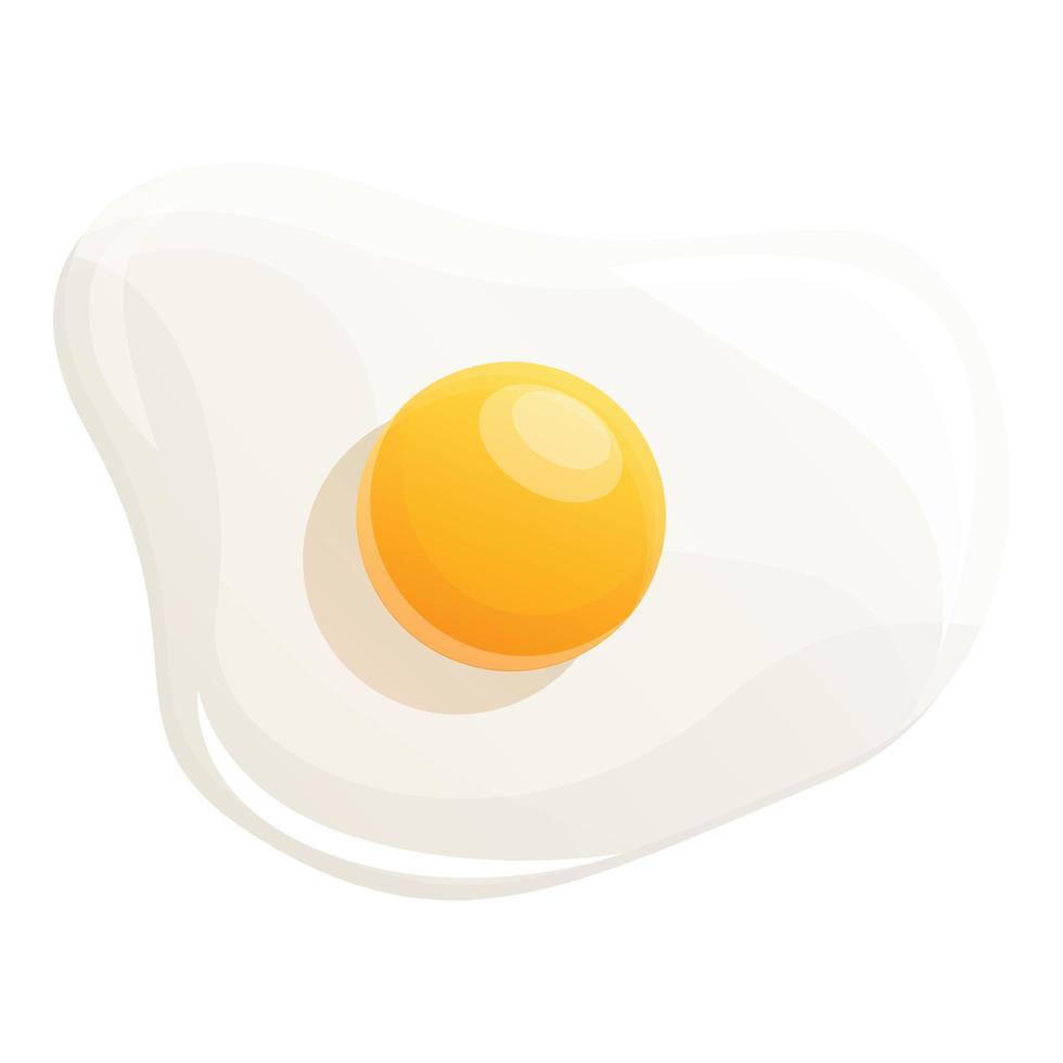 Fried egg icon, cartoon style vector