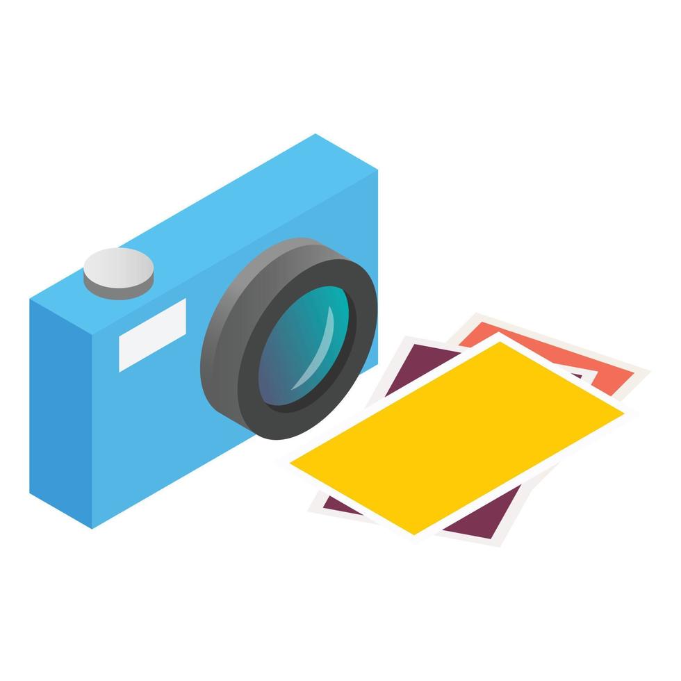 Photo camera isometric 3d icon vector