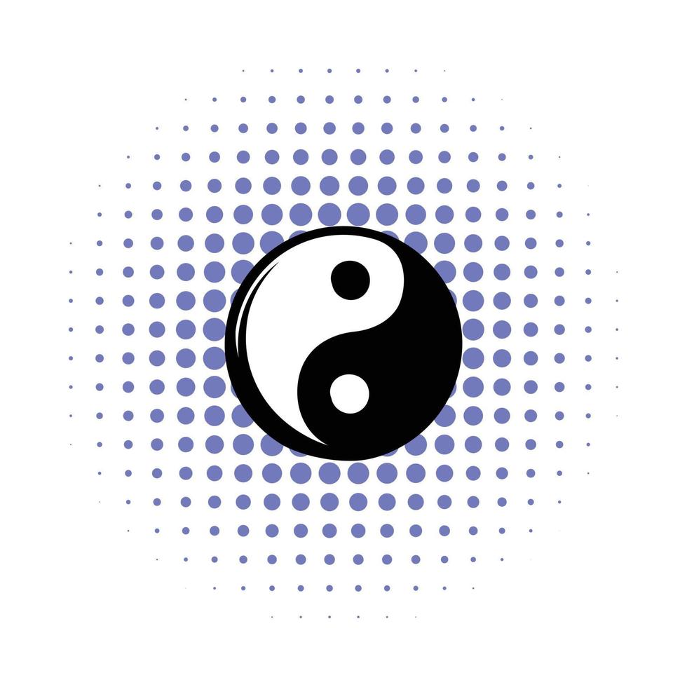 icono de cómics yin yang vector
