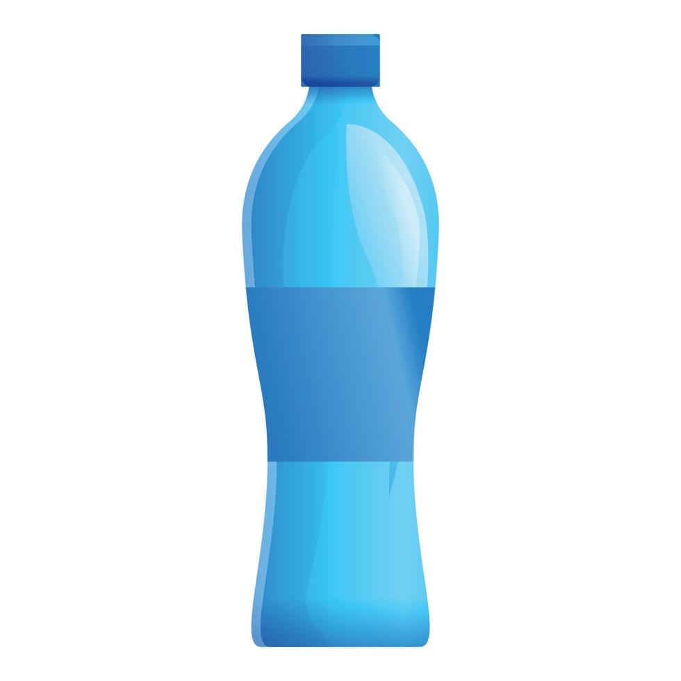 Aqua mineral bottle icon, cartoon style vector