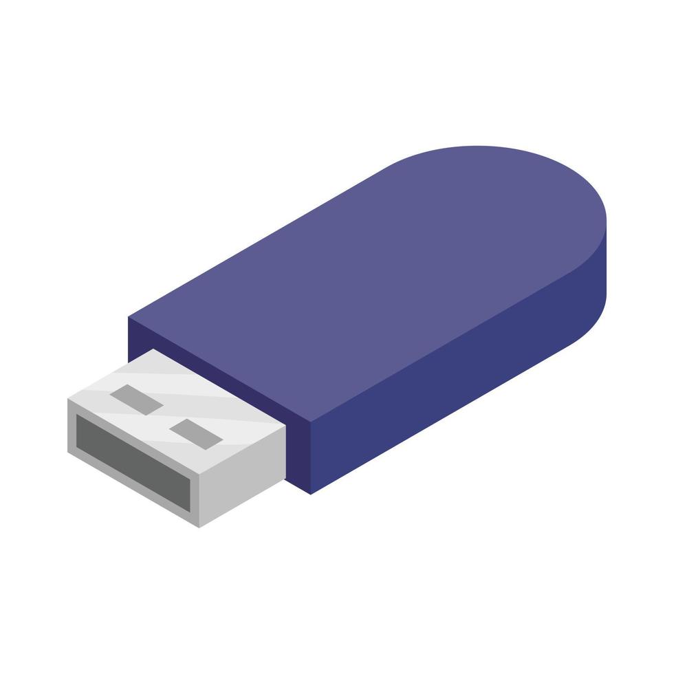 icono de unidad flash USB, estilo de dibujos animados vector