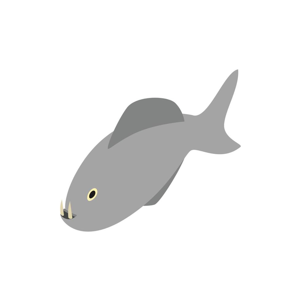 Vampire fish icon, isometric 3d style vector