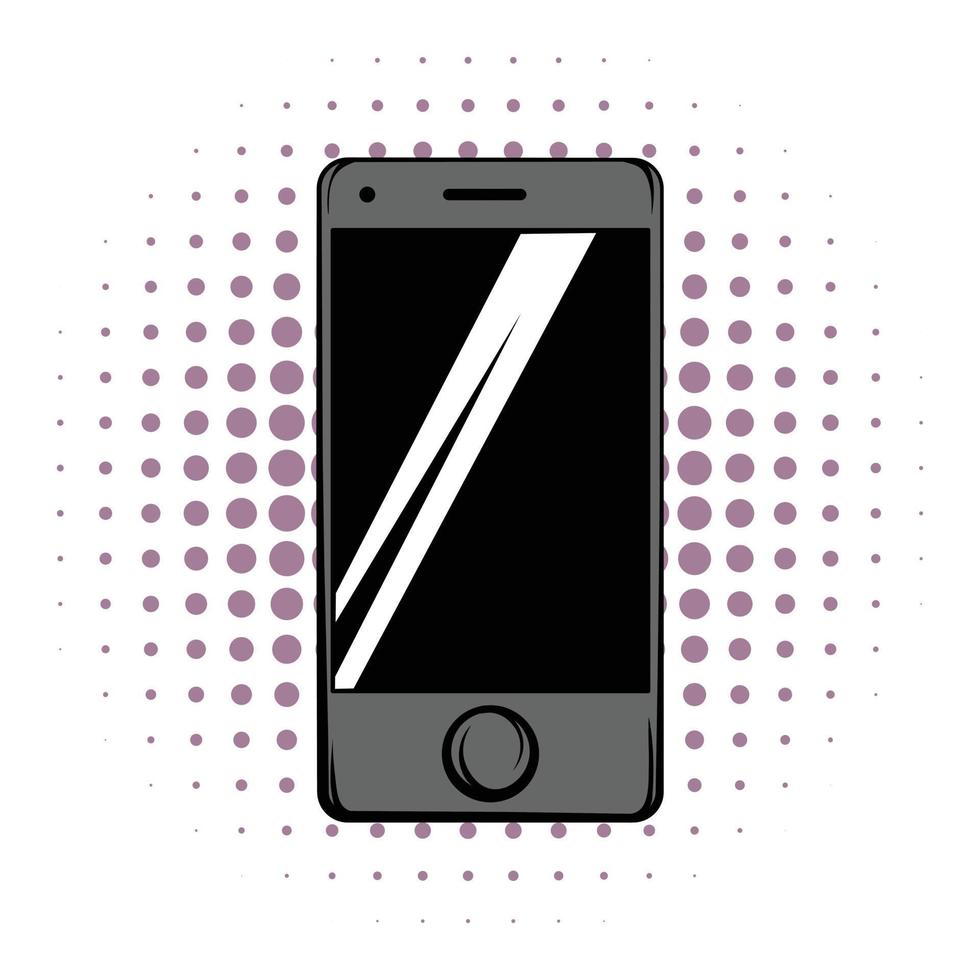 Modern smartphone comics icon vector