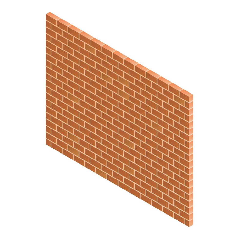 Brick wall icon, isometric style vector