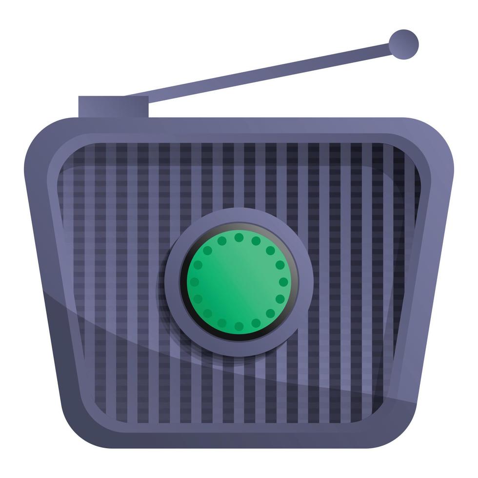 Retro radio icon, cartoon style vector