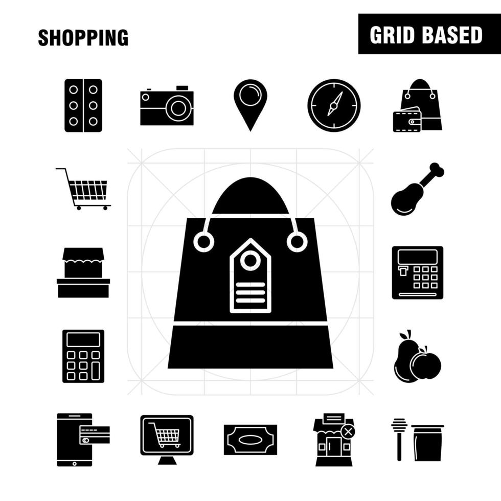 Shopping Solid Glyph Icon for Web Print and Mobile UXUI Kit Such as Building Mall Shopping Shopping Mall Shopping Cart Commerce Pictogram Pack Vector