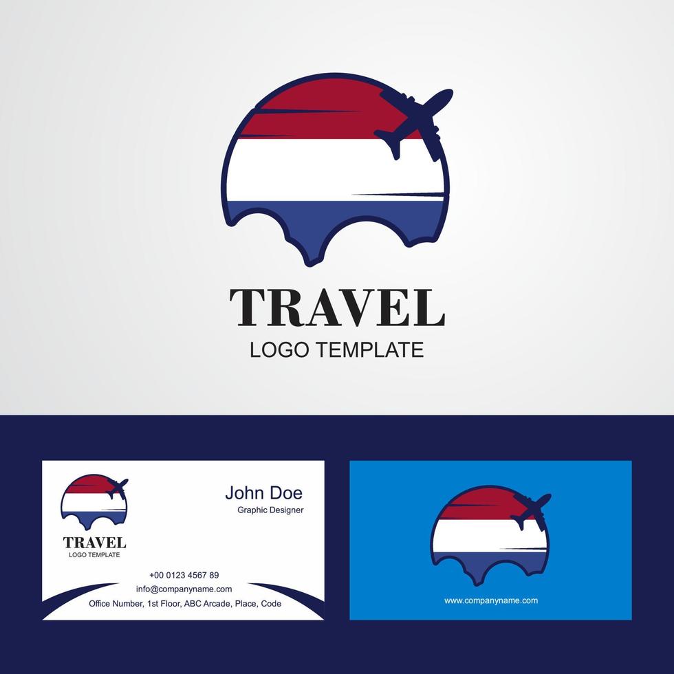 Travel Netherlands Flag Logo and Visiting Card Design vector