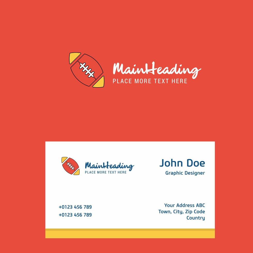 Rugby ball logo Design with business card template Elegant corporate identity Vector