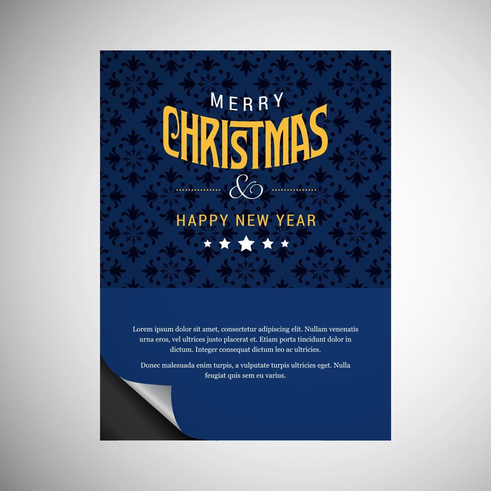 diseño de tarjeta de saludos de navidad con vector de fondo azul