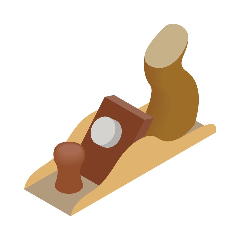 Jack-plane tool icon, isometric 3d style vector