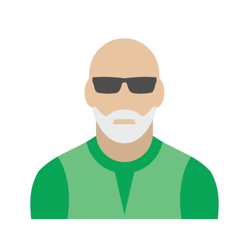 Man with gray beard avatar icon vector