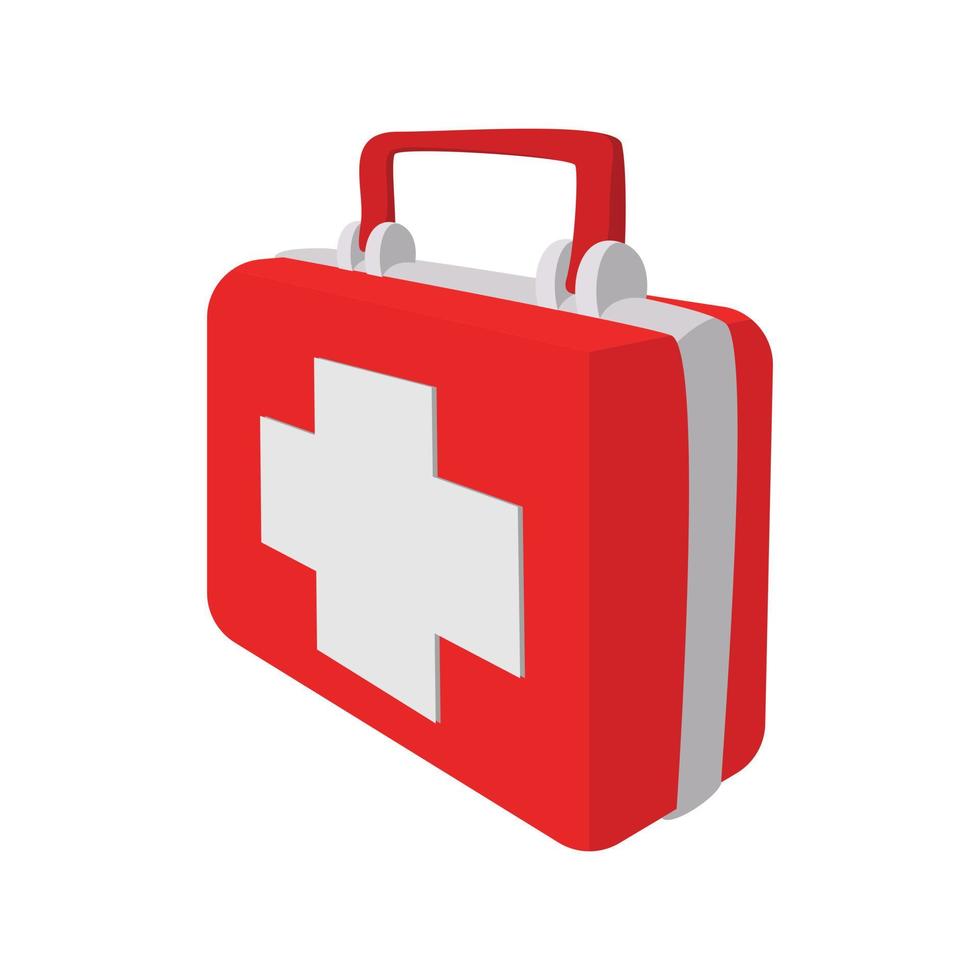 Red medicine chest cartoon icon vector