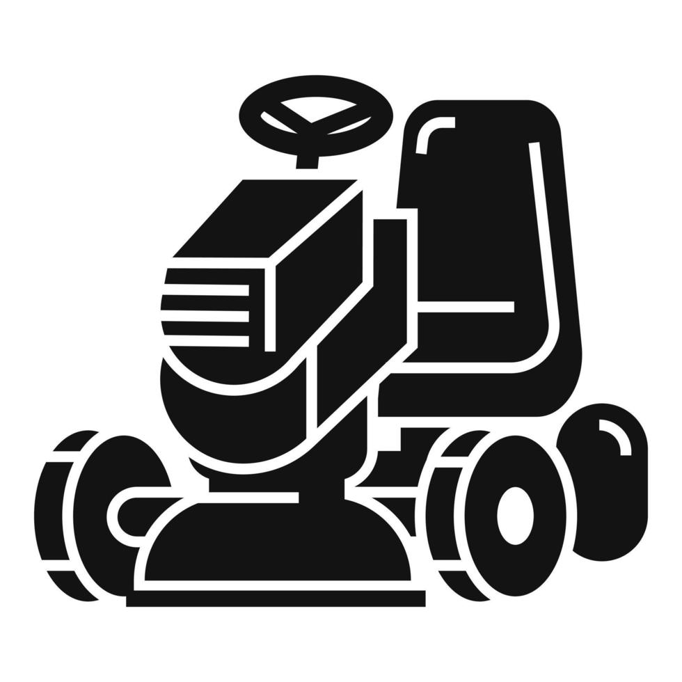 Grass cut machine icon, simple style vector