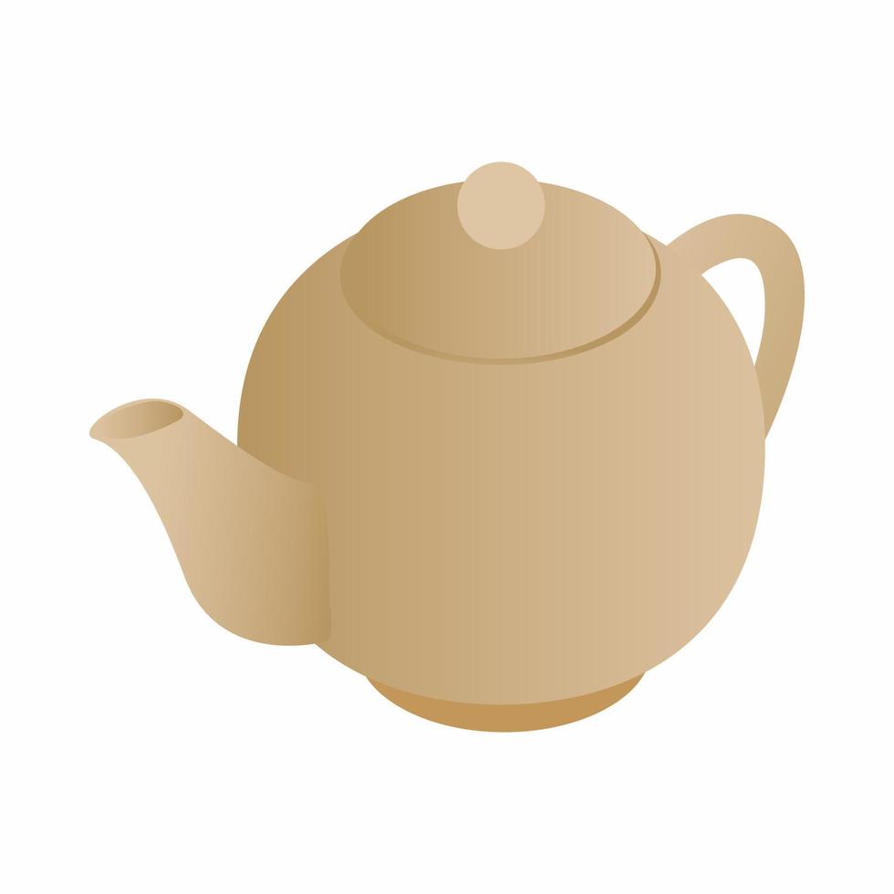 Teapot icon, isometric 3d style vector