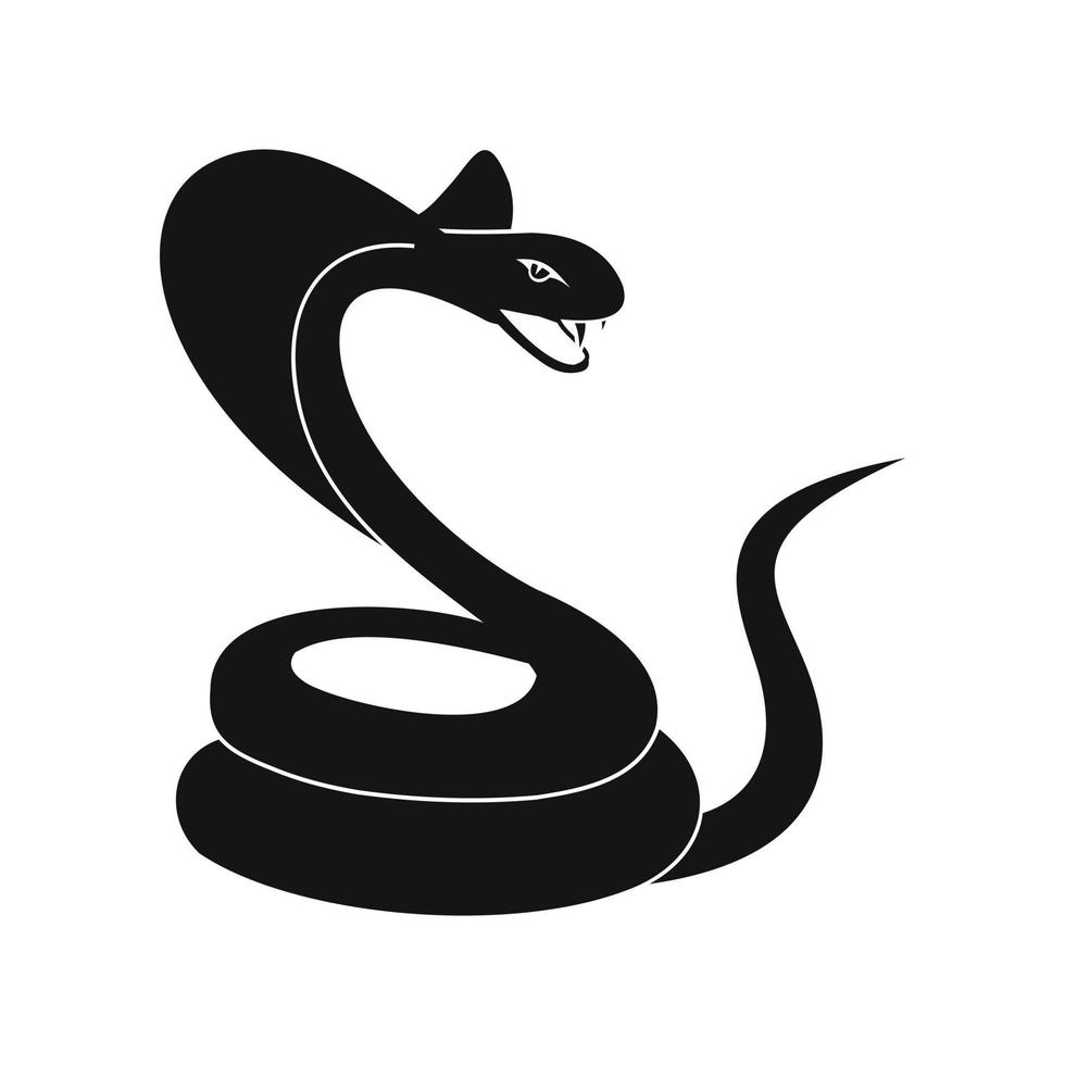Green snake icon, simple style vector
